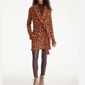 New🌿 Leopard Belted Fringe Cardigan